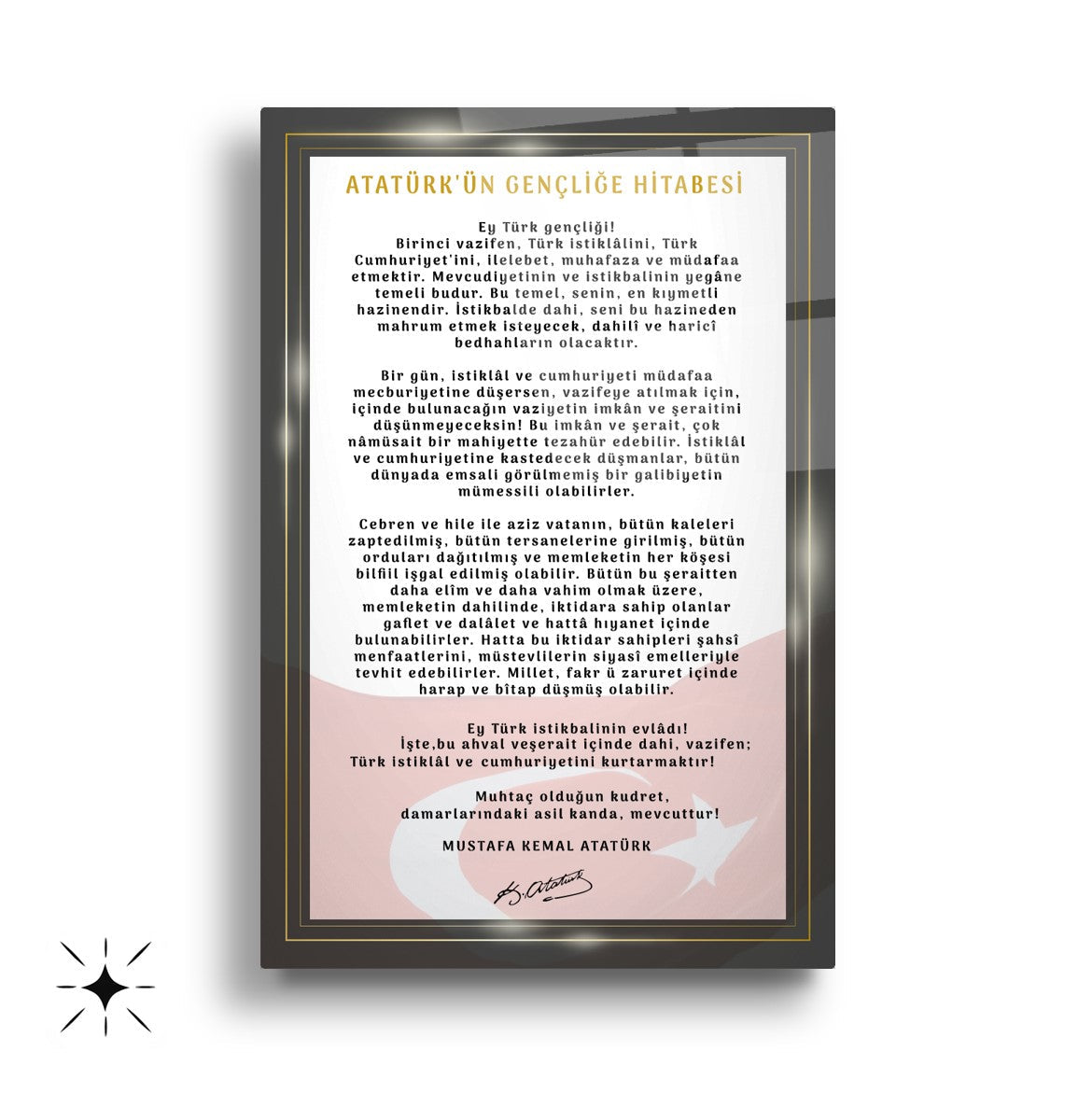 Atatürk Köşesi Üçlü Set Cam Tablo