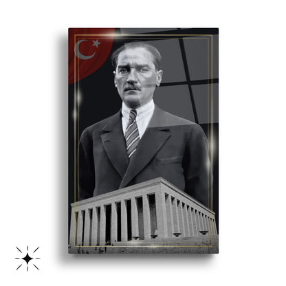 Atatürk Köşesi Üçlü Set Cam Tablo