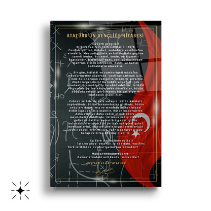 Atatürk Köşesi Üçlü Set Cam Tablo