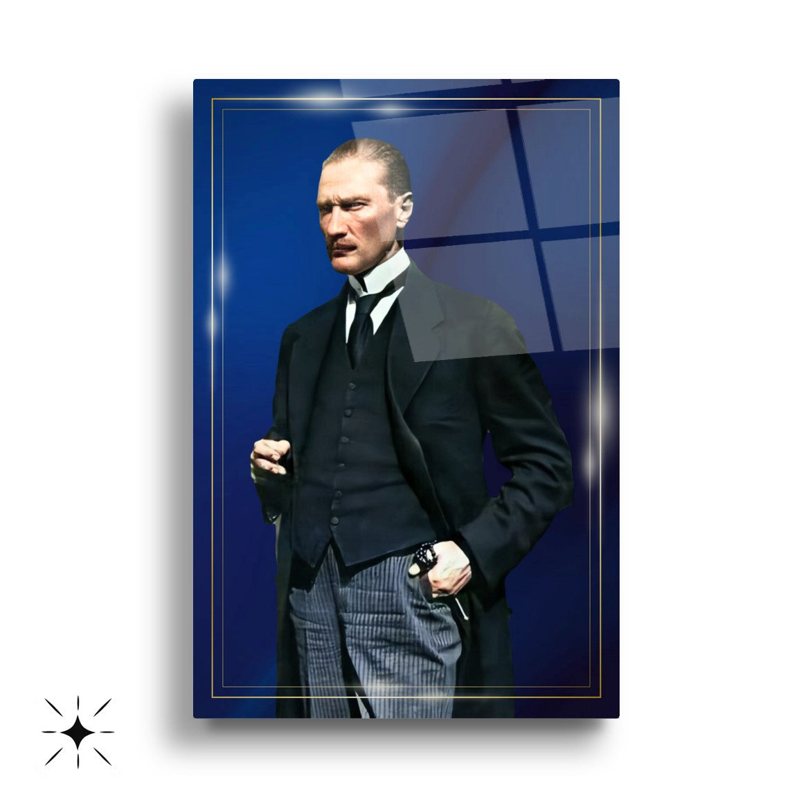 Atatürk Köşesi Üçlü Set Cam Tablo