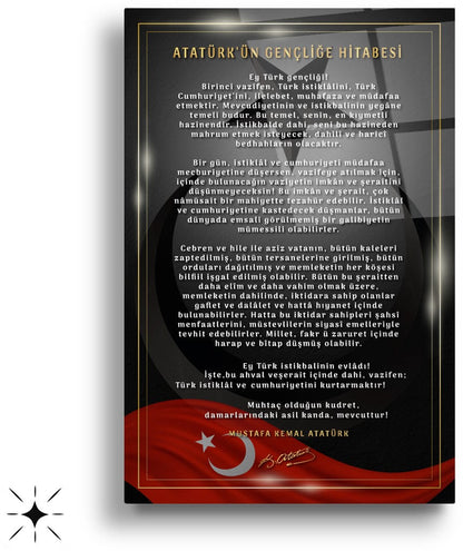 Atatürk Köşesi Üçlü Set Cam Tablo