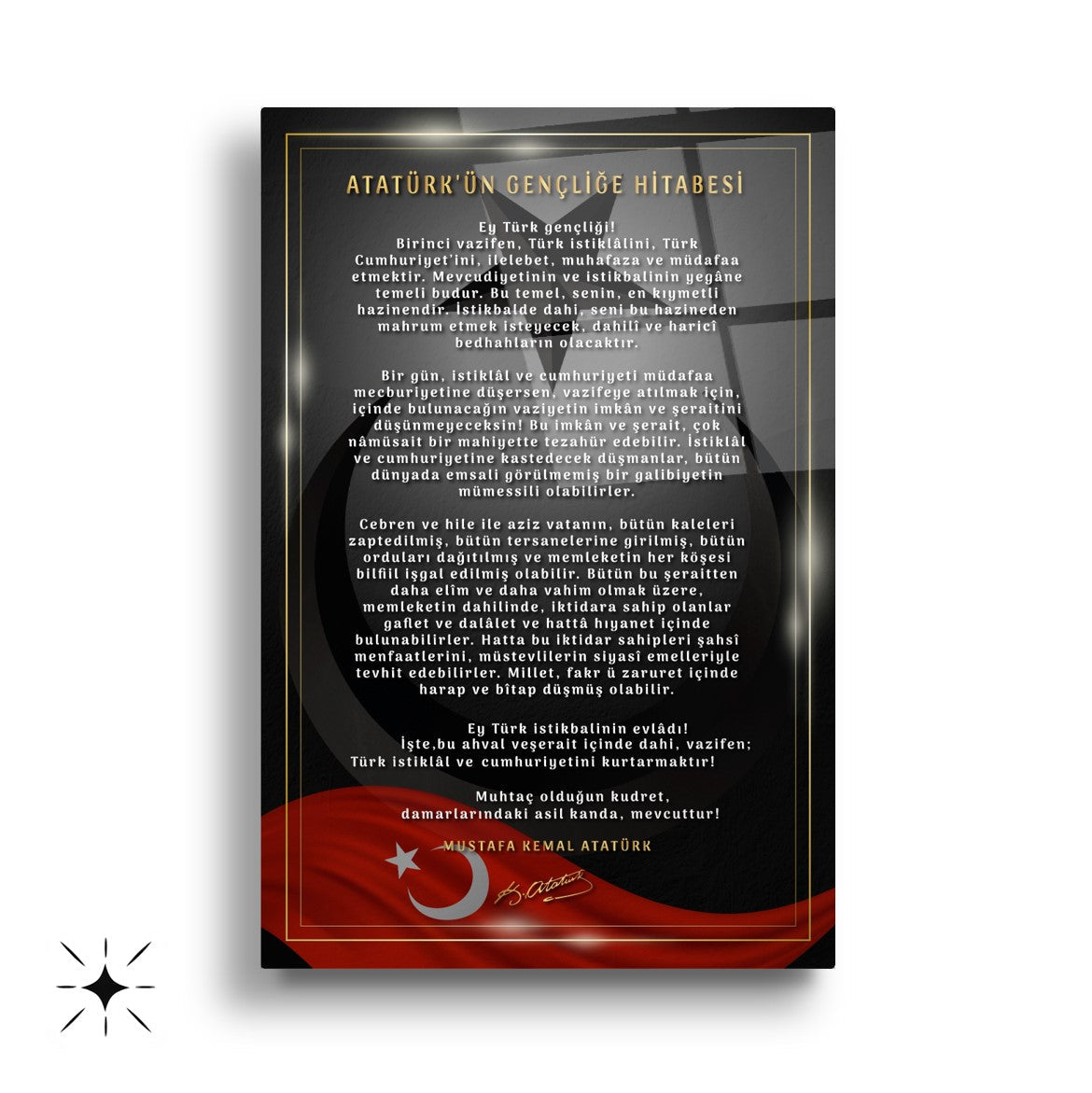 Atatürk Köşesi Üçlü Set Cam Tablo