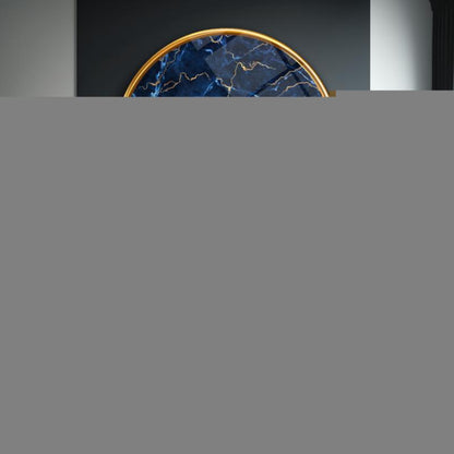 Mermer Desen Yuvarlak Cam Tablo