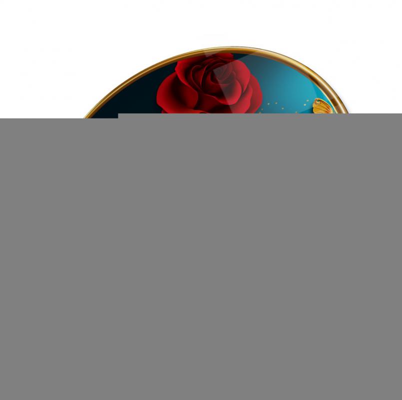 Kelebekler Yuvarlak Cam Tablo