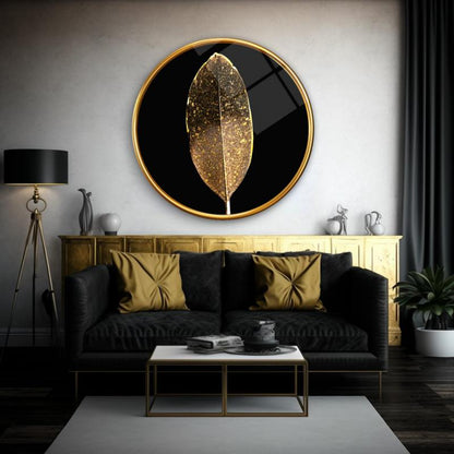 Gold Tüy Yuvarlak Cam Tablo