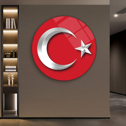 Bayrak Yuvarlak Cam Tablo