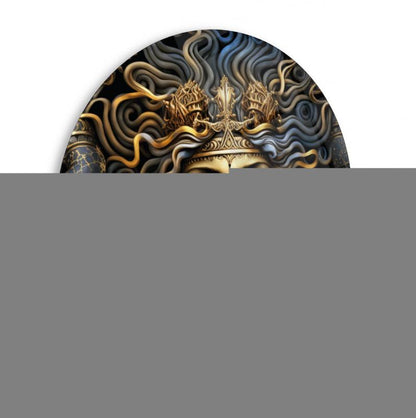 Medusa Yuvarlak Cam Tablo