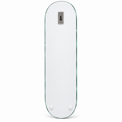 Skate Board cam tablo beyaz arka yüz - üst ortada tek hazır çelik askı ve altta iki tampon